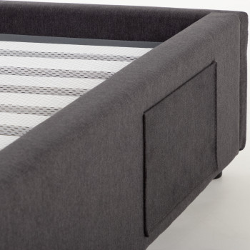 Elise King Bed Base, Charcoal