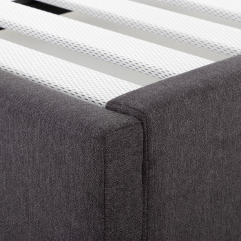Elise King Single Bed Base, Charcoal