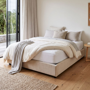 Elise Double Bed Base, Taupe