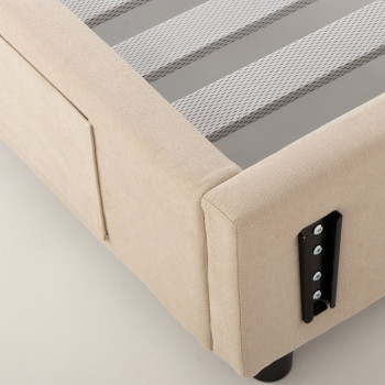 Elise King Bed Base, Taupe