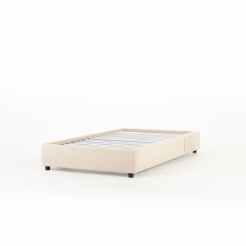 Elise King Single Bed Base, Taupe