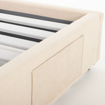 Elise King Single Bed Base, Taupe