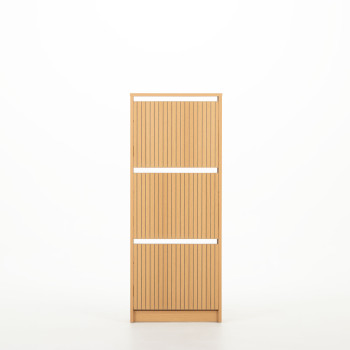 Kesia 3 Drawer Shoe Cabinet KD, Light Oak