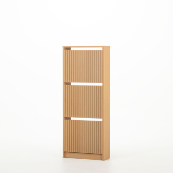 Kesia 3 Drawer Shoe Cabinet KD, Light Oak