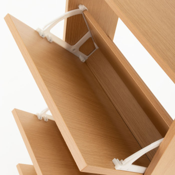 Kesia 3 Drawer Shoe Cabinet KD, Light Oak