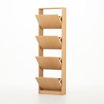 Kesia 4 Drawer Shoe Cabinet KD, Light Oak