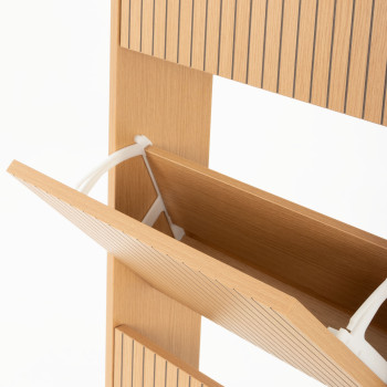 Kesia 4 Drawer Shoe Cabinet KD, Light Oak