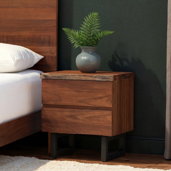 Tipaz 2 Drawer Bedside Live Edge