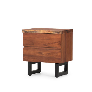 Tipaz 2 Drawer Bedside Live Edge