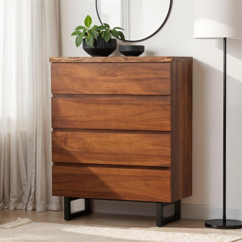Tipaz 4 Drawer Tallboy Live Edge