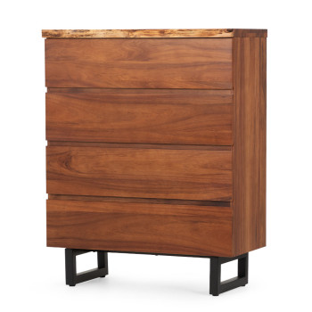 Tipaz 4 Drawer Tallboy Live Edge