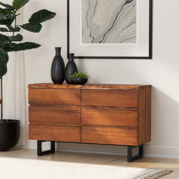 Tipaz 6 Drawer Lowboy Live Edge