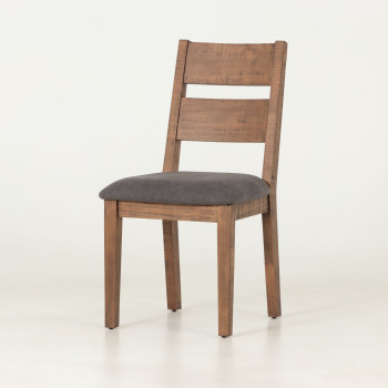 Barnwood Dining Chair with Fabric Seat, Dark