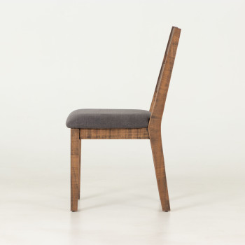 Barnwood Dining Chair with Fabric Seat, Dark