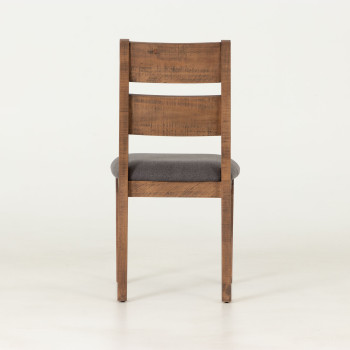 Barnwood Dining Chair with Fabric Seat, Dark