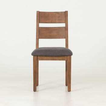 Barnwood Dining Chair with Fabric Seat, Dark