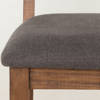 Barnwood Dining Chair with Fabric Seat, Dark