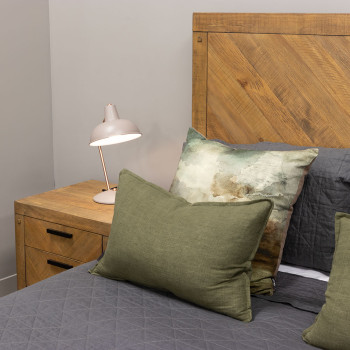 Chevron Queen Bed Frame with Storage, Pine
