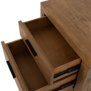 Chevron 3 Drawer Bedside, Pine