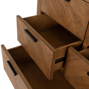 Chevron 7 Drawer Tallboy, Pine