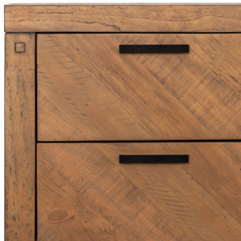 Chevron 7 Drawer Tallboy, Pine