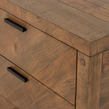 Chevron 6 Drawer Lowboy, Pine