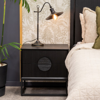 Oslo 2 Drawer Bedside, Dark