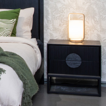 Oslo 2 Drawer Bedside, Dark