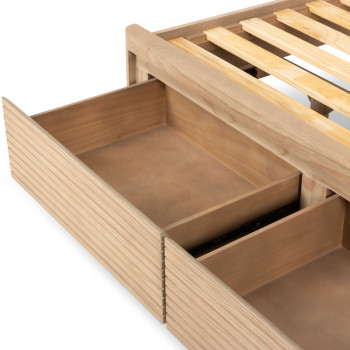 Bromley King Bed Frame With Drawers, Light