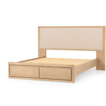 Bromley King Bed Frame With Drawers, Light