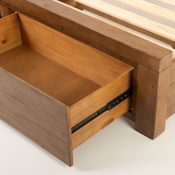 Safin Bookend Queen Bed Frame With Storage, Brown