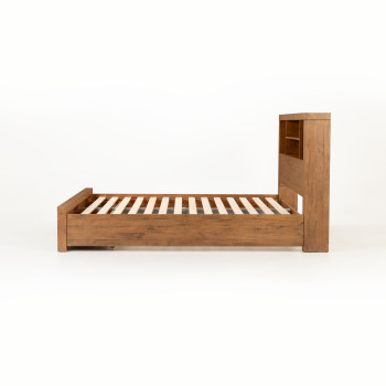 Safin Bookend Super King Bed Frame With Storage, Brown