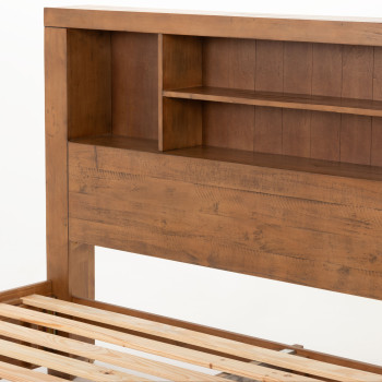 Safin Bookend Super King Bed Frame With Storage, Brown