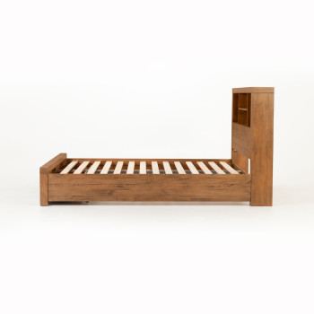 Safin Bookend King Bed Frame With Storage, Brown