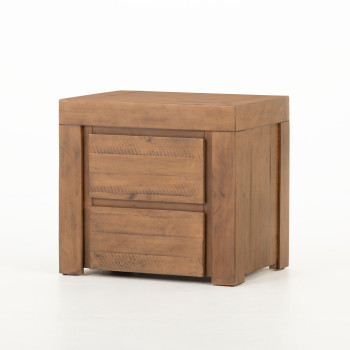 Safin 2 Drawer Bedside, Brown