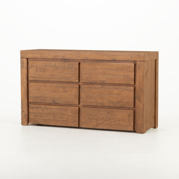 Safin 6 Drawer Lowboy, Brown