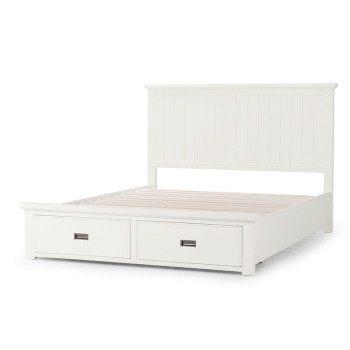 Melve Queen Bed Frame with Storage, White