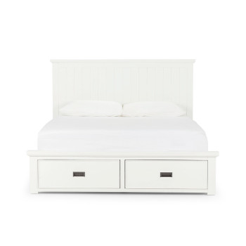 Melve Queen Bed Frame with Storage, White