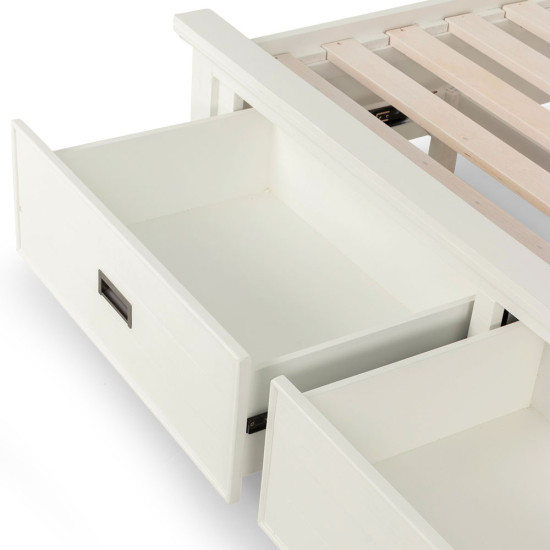Melve Queen Bed Frame with Storage, White