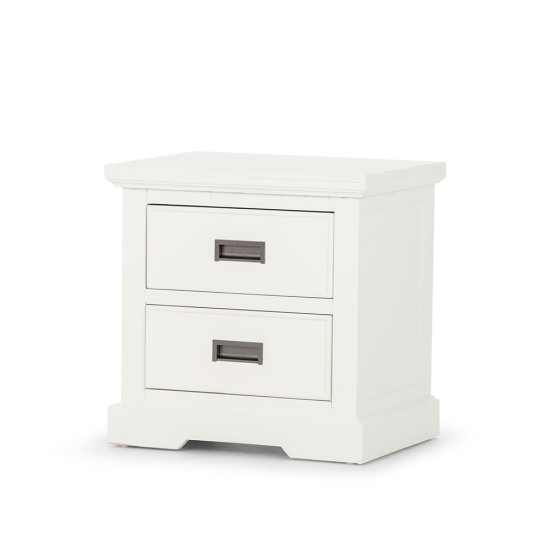 Melve 2 Drawer Bedside, White