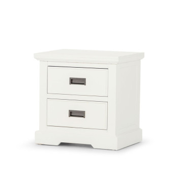 Melve 2 Drawer Bedside, White
