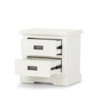 Melve 2 Drawer Bedside, White