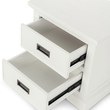Melve 2 Drawer Bedside, White