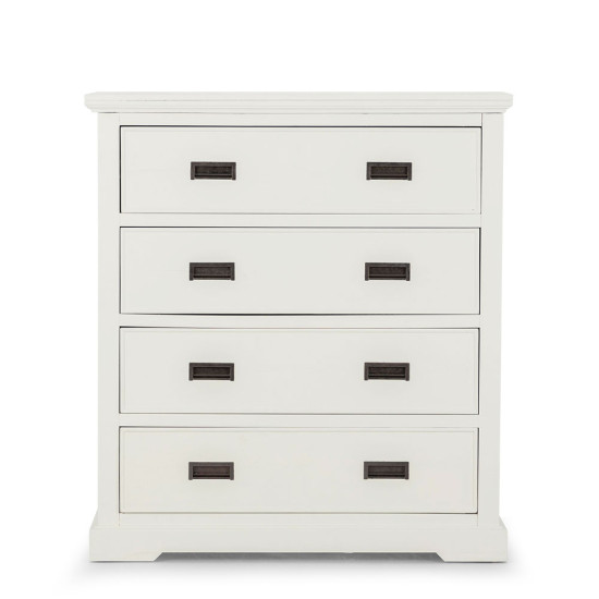 Melve 4 Drawer Tallboy, White