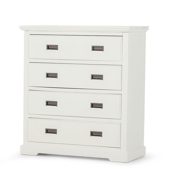 Melve 4 Drawer Tallboy, White