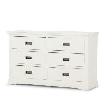 Melve 6 Drawer Lowboy, White