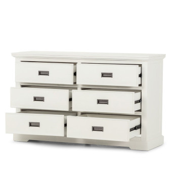 Melve 6 Drawer Lowboy, White