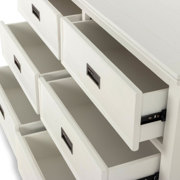 Melve 6 Drawer Lowboy, White