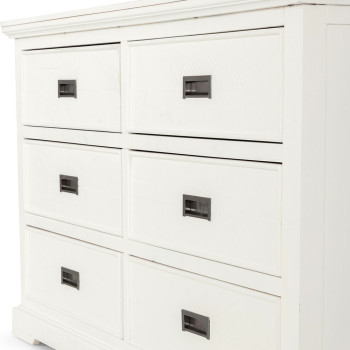 Melve 6 Drawer Lowboy, White
