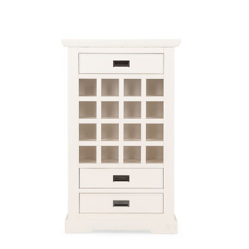 Melve Wine Rack With 3 Drawers, White